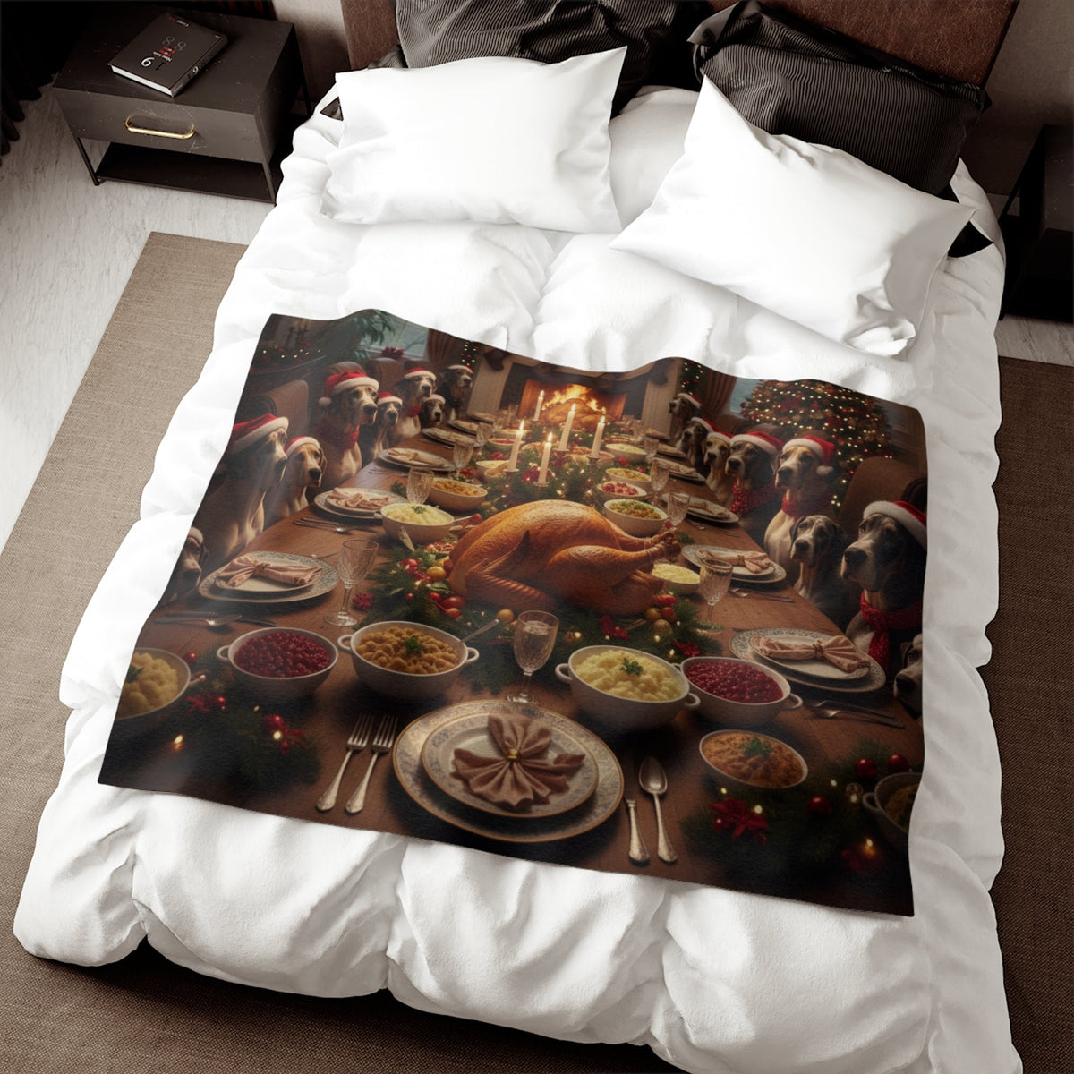 Great Dane Festive Holiday Dinner Blanket