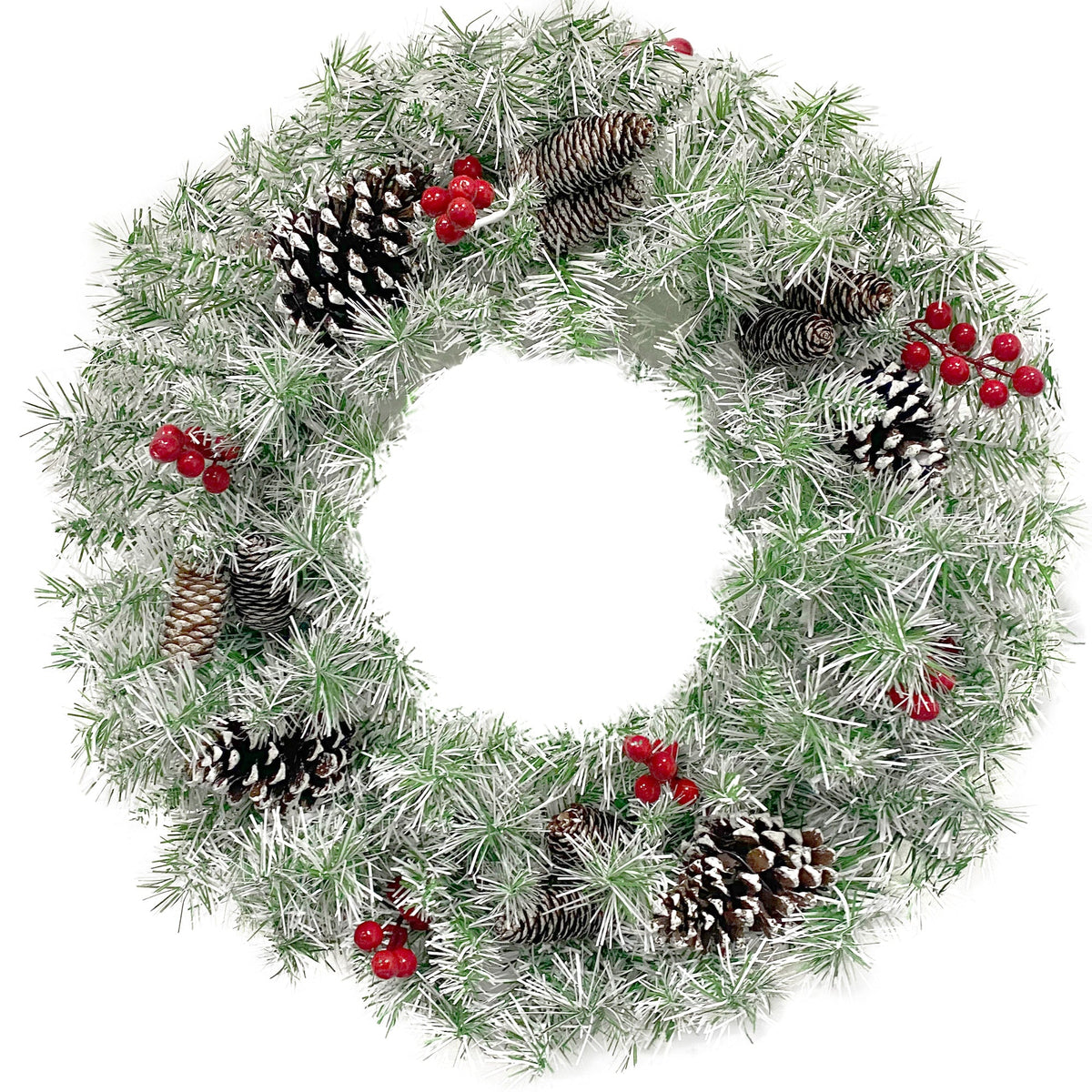 4-Piece Pre-Lit Christmas Décor Set with Wreath, Garland & Two Trees