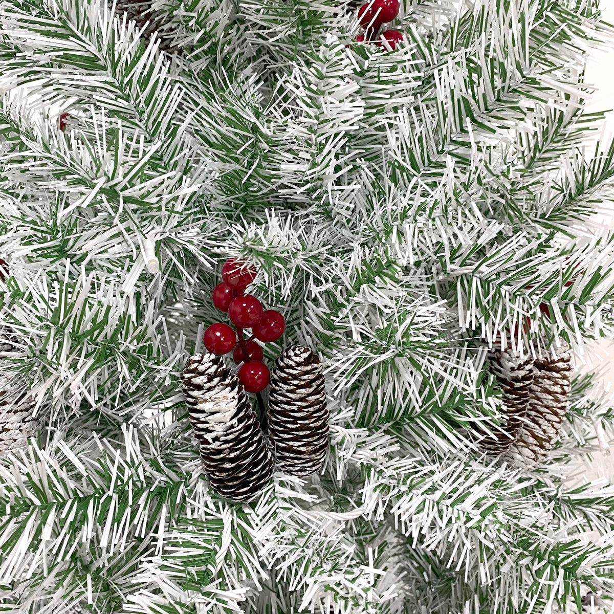 4-Piece Pre-Lit Christmas Décor Set with Wreath, Garland & Two Trees