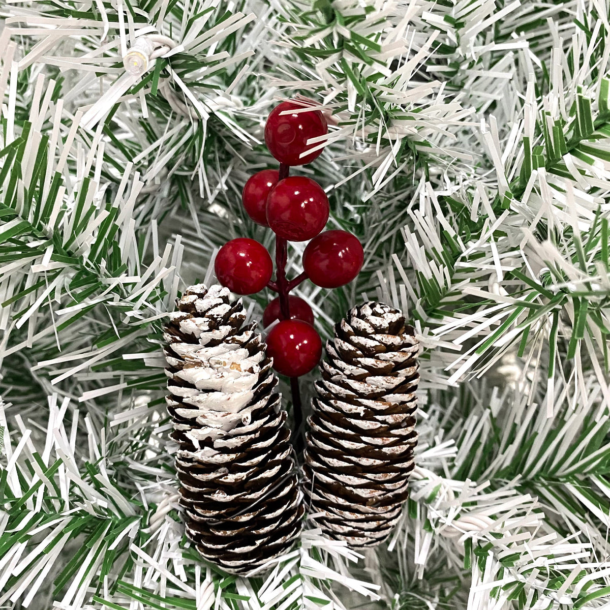 4-Piece Pre-Lit Christmas Décor Set with Wreath, Garland & Two Trees