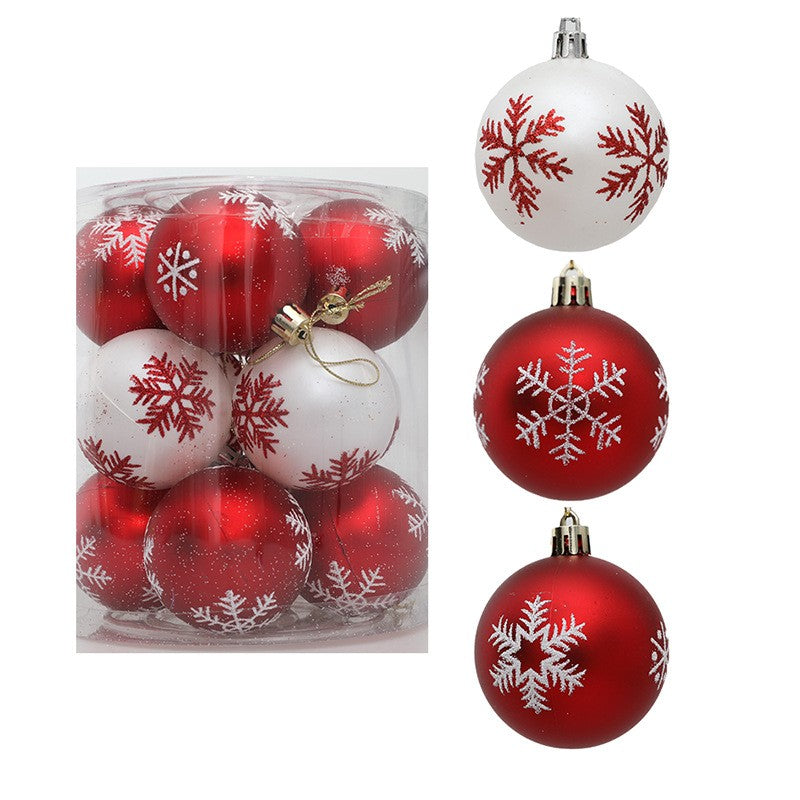 Snowflake Christmas Ball Ornaments, 12-Pack | 6 cm