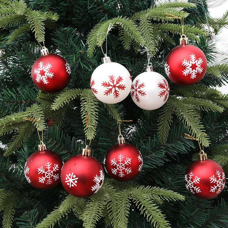 Snowflake Christmas Ball Ornaments, 12-Pack | 6 cm