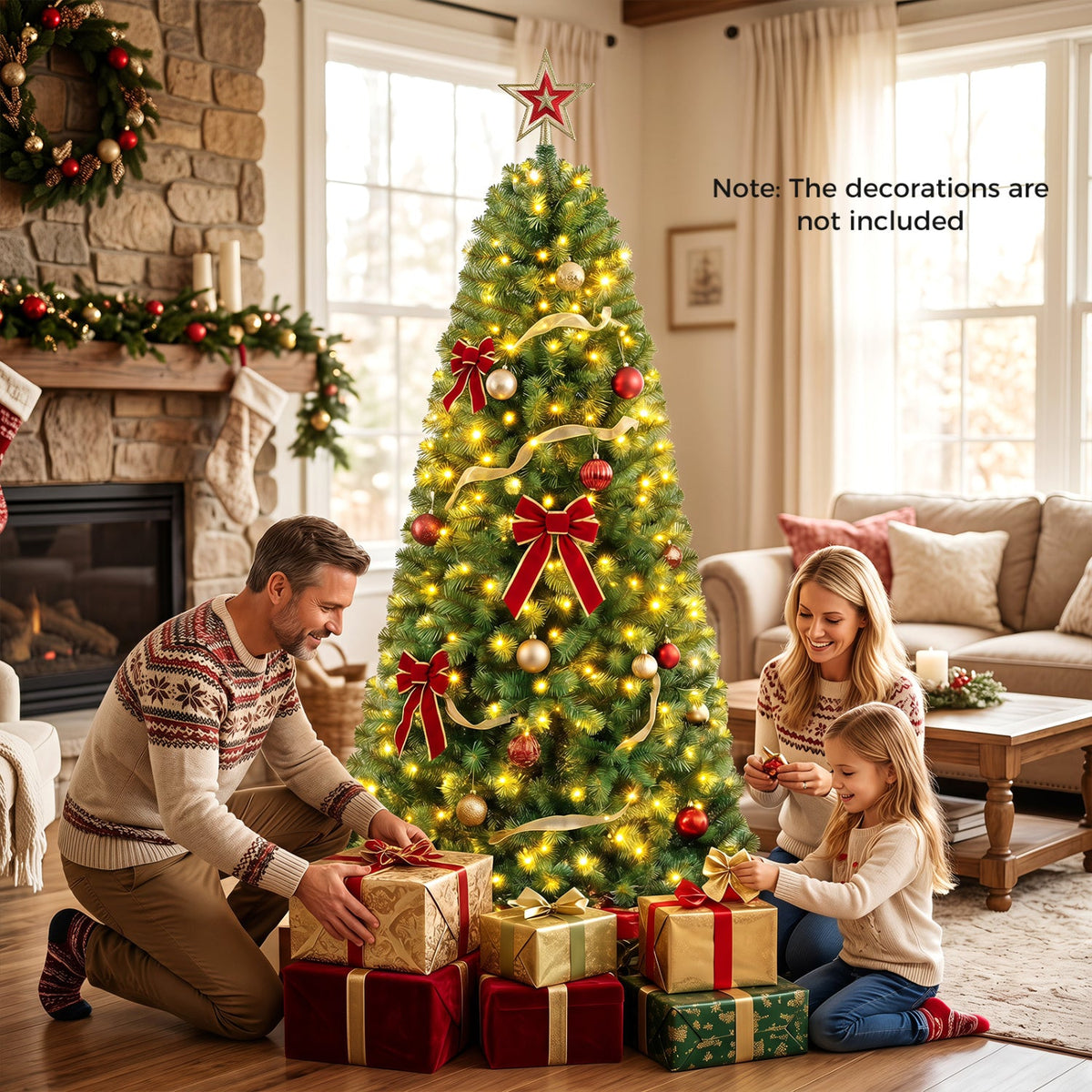 Pre-Lit Artificial Christmas Tree with Remote Control | 6, 7 & 8 Ft