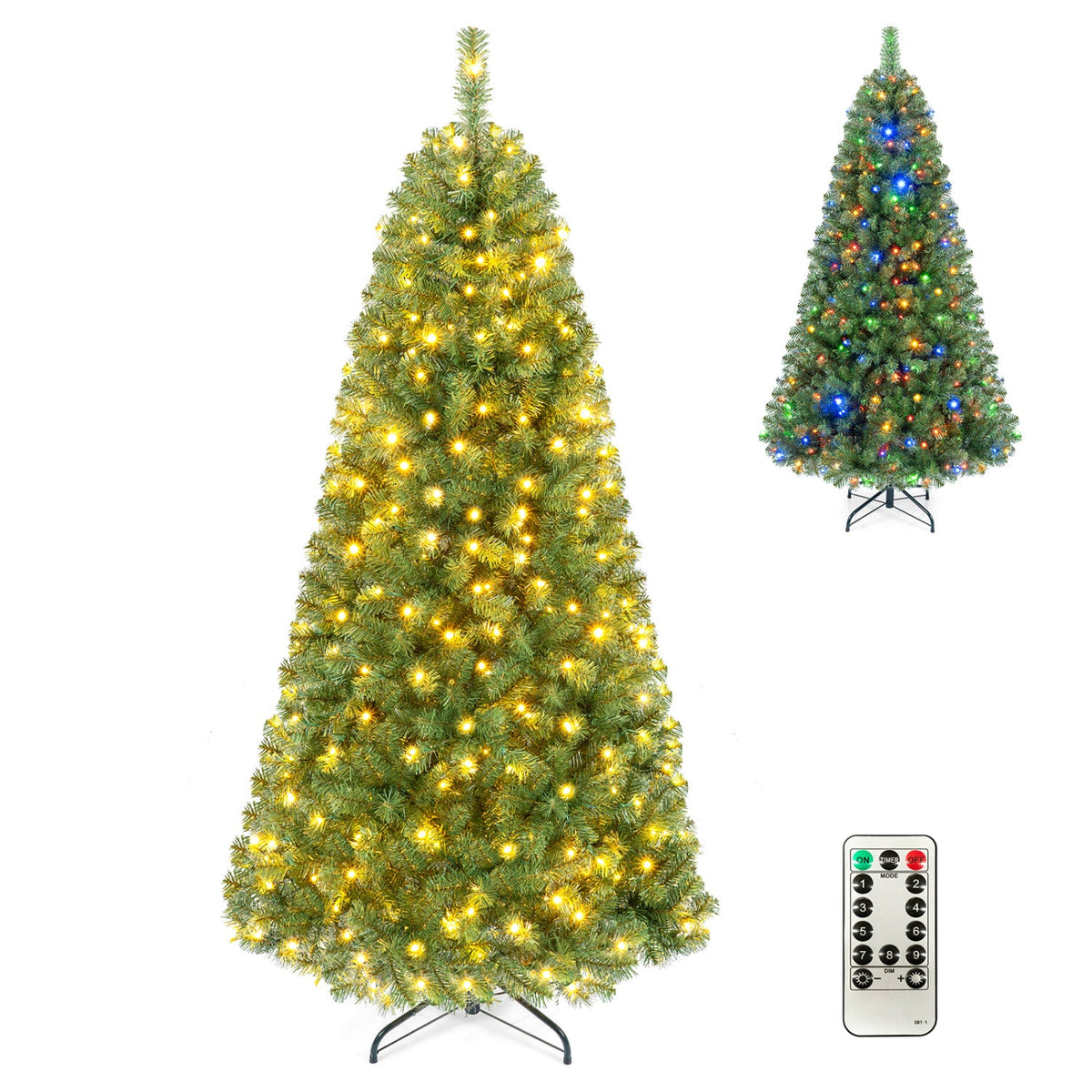 Pre-Lit Artificial Christmas Tree with Remote Control | 6, 7 & 8 Ft