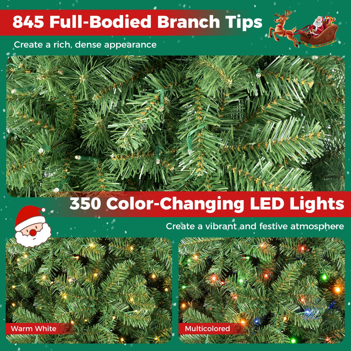 Pre-Lit Artificial Christmas Tree with Remote Control | 6, 7 & 8 Ft