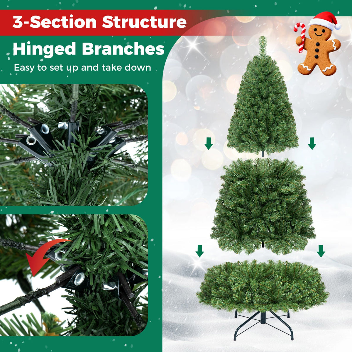 Pre-Lit Artificial Christmas Tree with Remote Control | 6, 7 & 8 Ft
