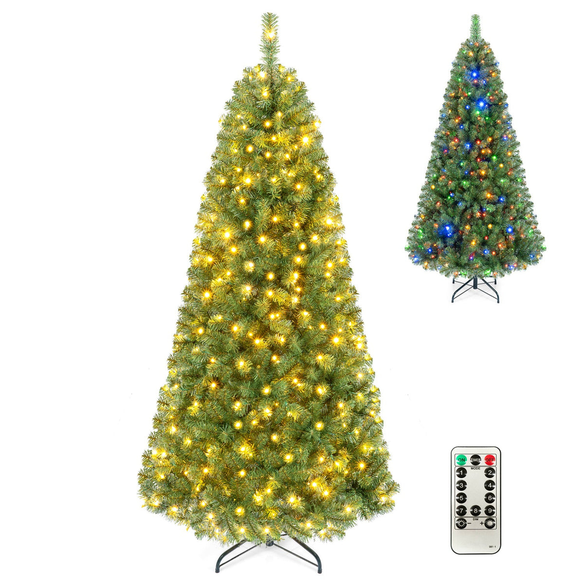 Pre-Lit Artificial Christmas Tree with Remote Control | 6, 7 & 8 Ft