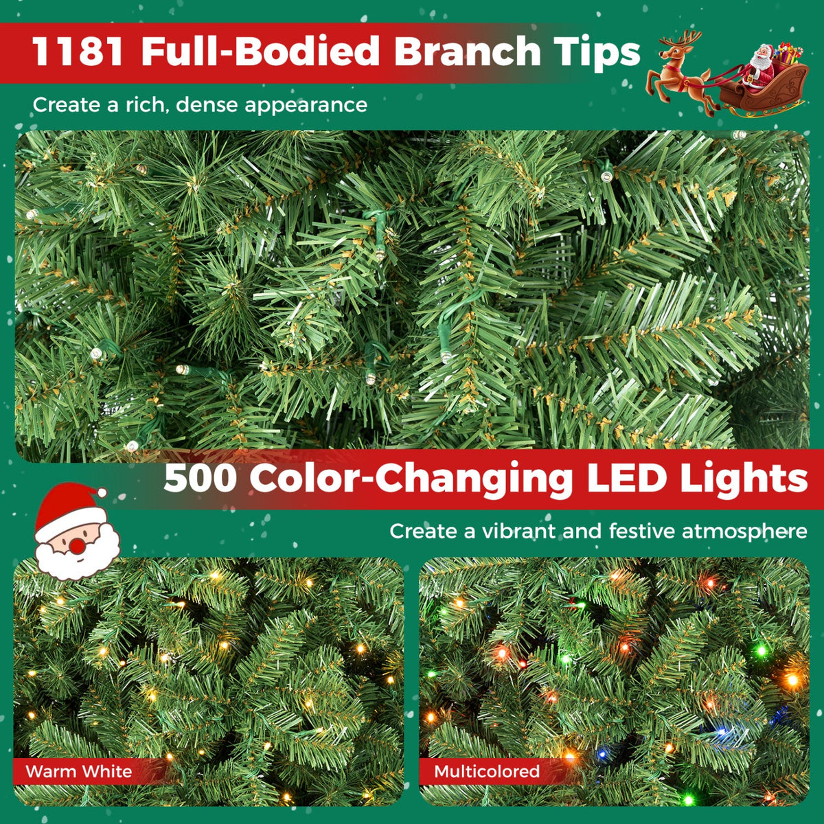 Pre-Lit Artificial Christmas Tree with Remote Control | 6, 7 & 8 Ft