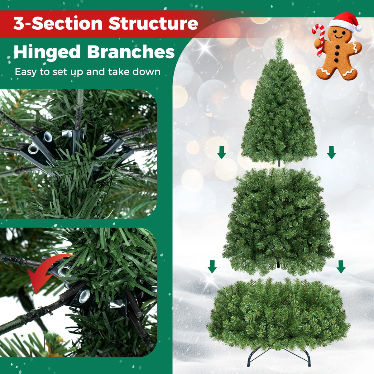 Pre-Lit Artificial Christmas Tree with Remote Control | 6, 7 & 8 Ft