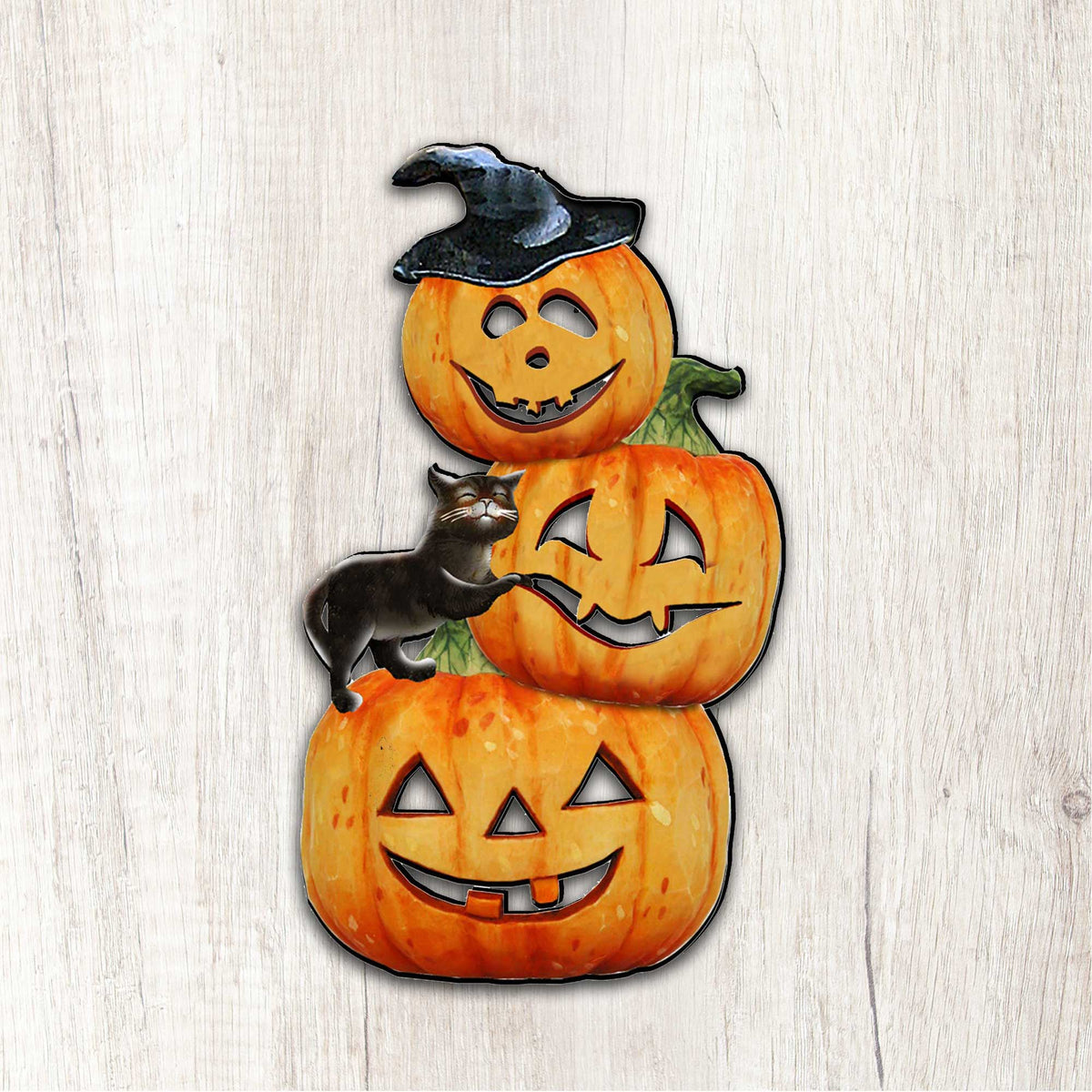 Scary Stacking Pumpkins Halloween Door Decor by G. DeBrekht - Thanksgiving Halloween Decor - 8158415H