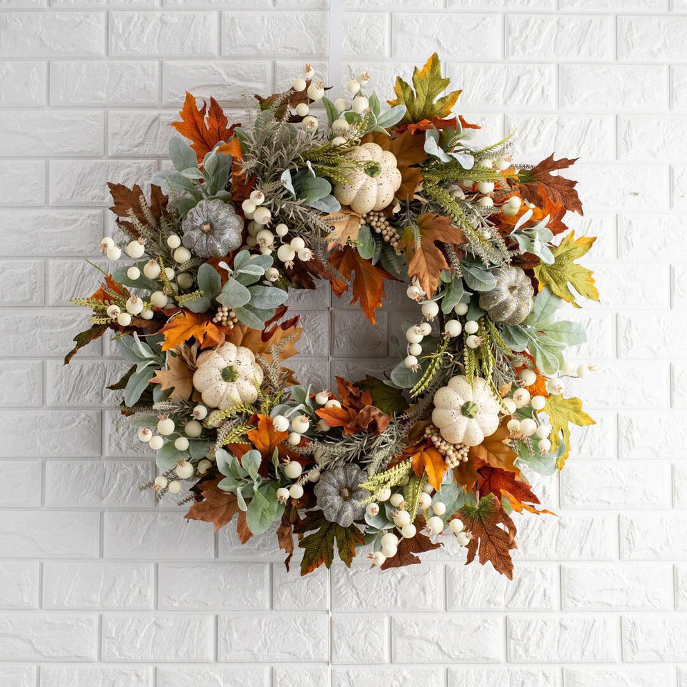Halloween Thanksgiving Autumn Frost Leaf Pumpkin Simulation Garland Pr ...