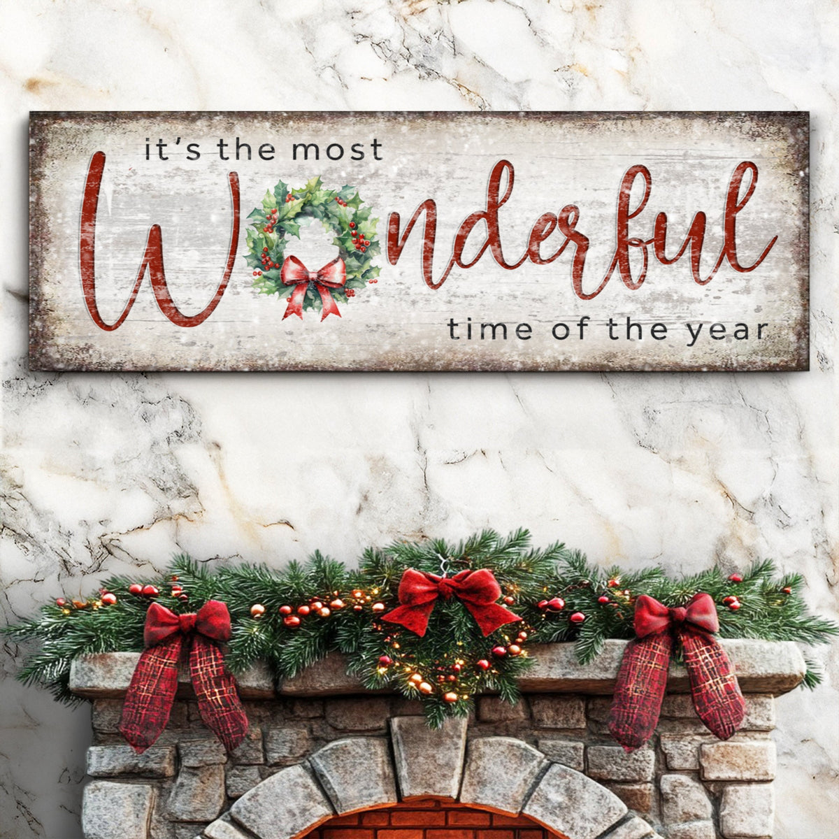 It’s the Most Wonderful Time of the Year Christmas Canvas Wall Art