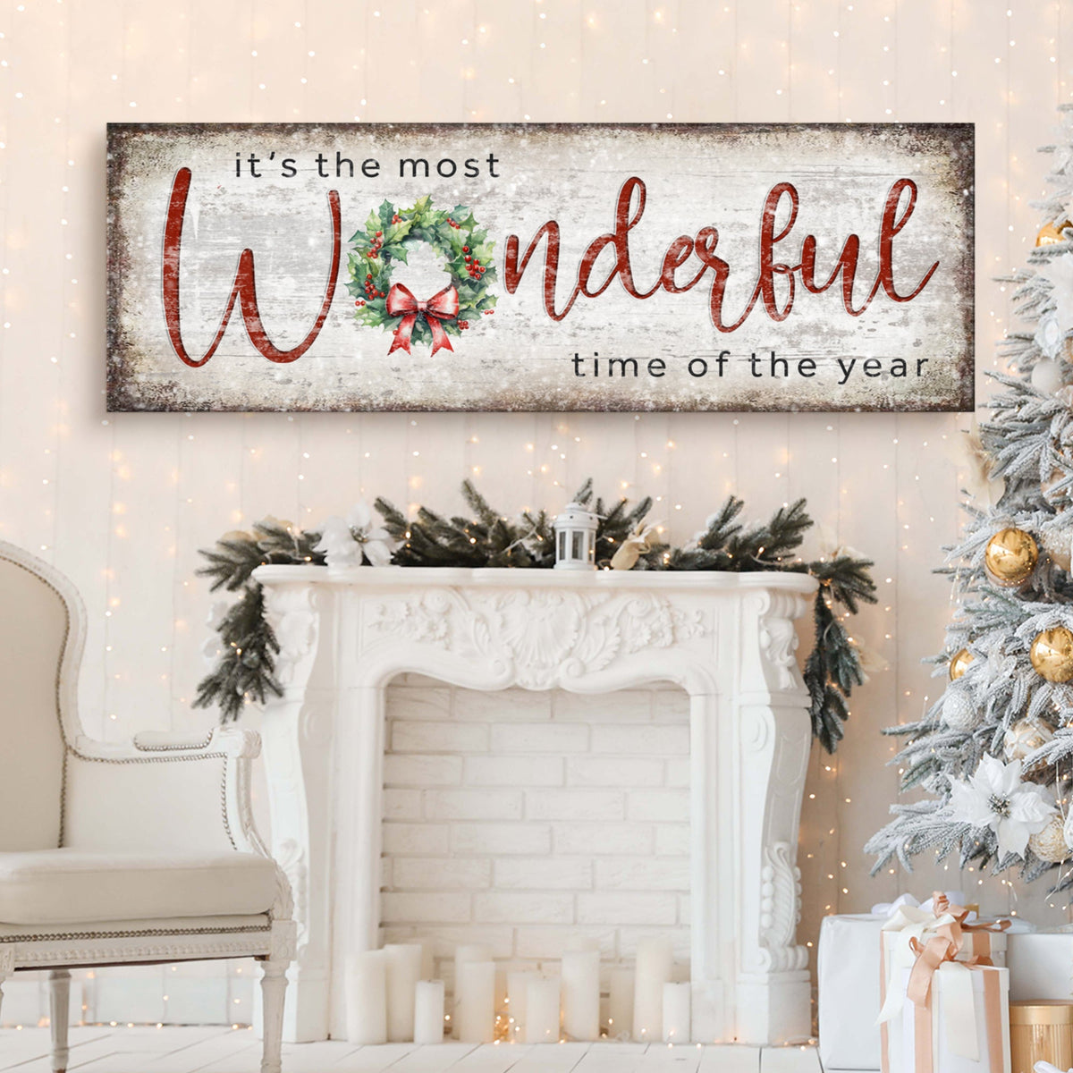 It’s the Most Wonderful Time of the Year Christmas Canvas Wall Art